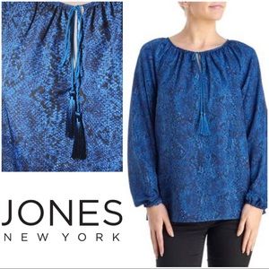 Jones New York Snakeskin Print Blouse sz S NWT